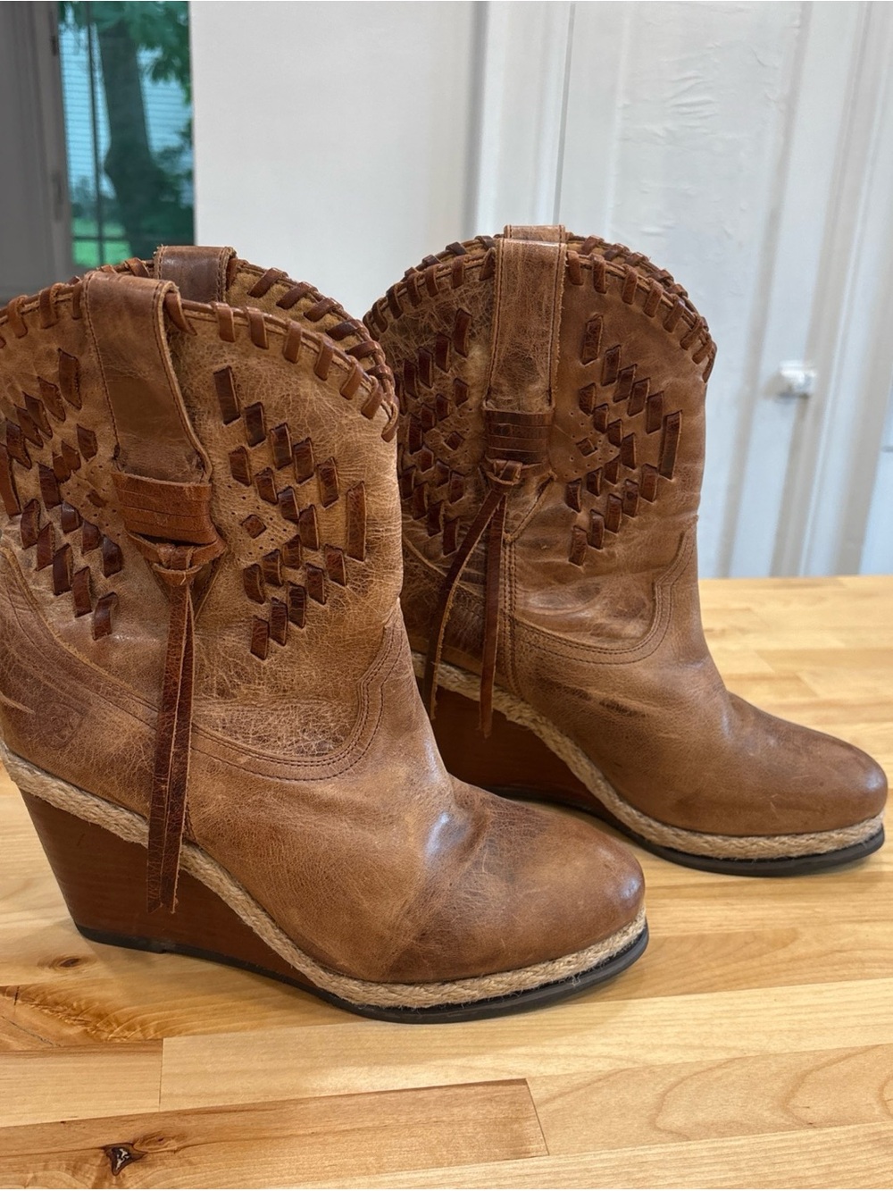 Ariat Leather 10023207 Western Wedge espadrilles Boots Womens 8.5B